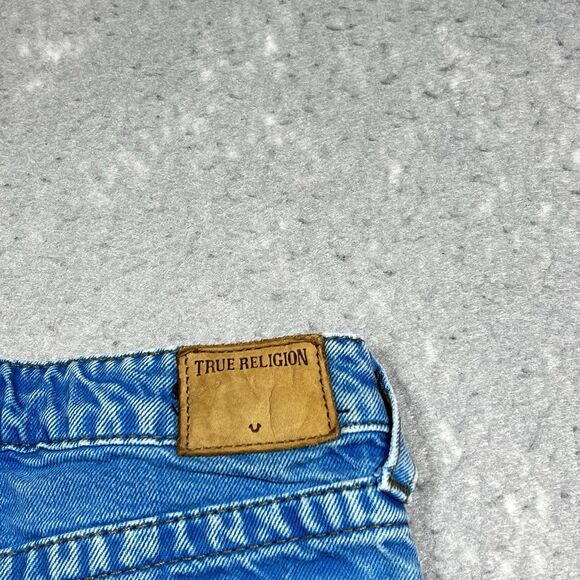 True Religion Little Boys Size 5 Denim Adjustable Waist Snap Button Shorts - Picture 8 of 13